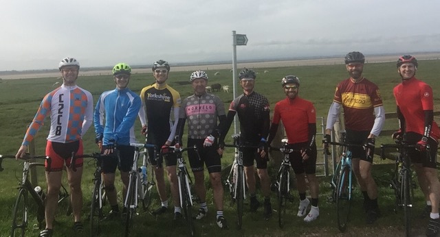 Team ‘Cloud 9’ from the BP Coast to Coast 9 3-day bike ride from Gretna Green to Aberdeen.