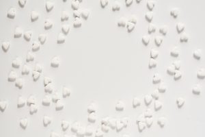 white background with white hearts