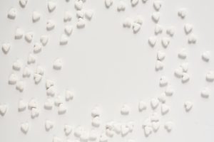 white background with white hearts